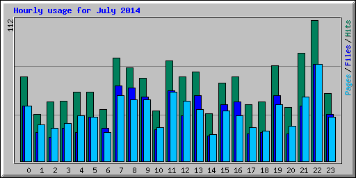 Hourly usage for July 2014