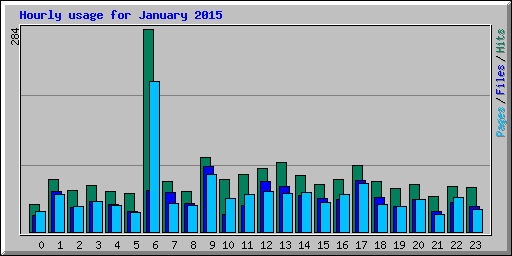 Hourly usage for January 2015