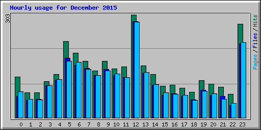 Hourly usage for December 2015