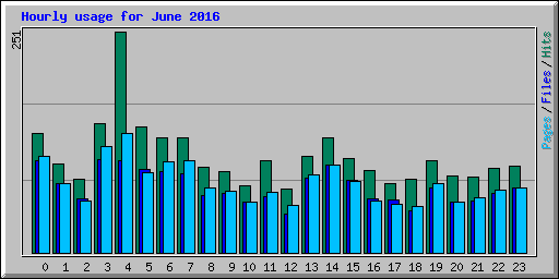 Hourly usage for June 2016