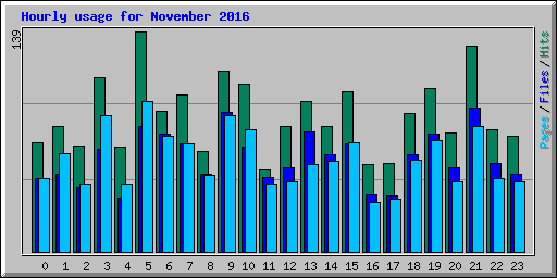 Hourly usage for November 2016