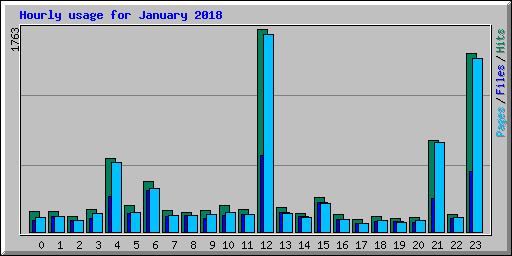 Hourly usage for January 2018