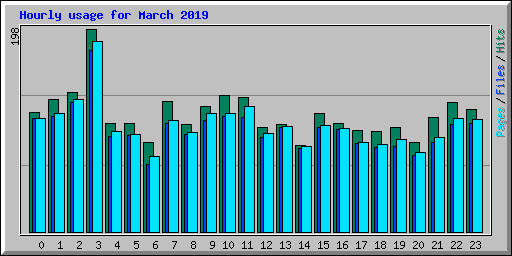Hourly usage for March 2019