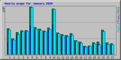 Hourly usage for January 2020