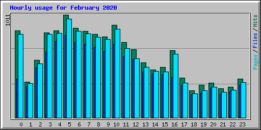 Hourly usage for February 2020