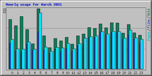 Hourly usage for March 2021