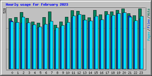 Hourly usage for February 2023